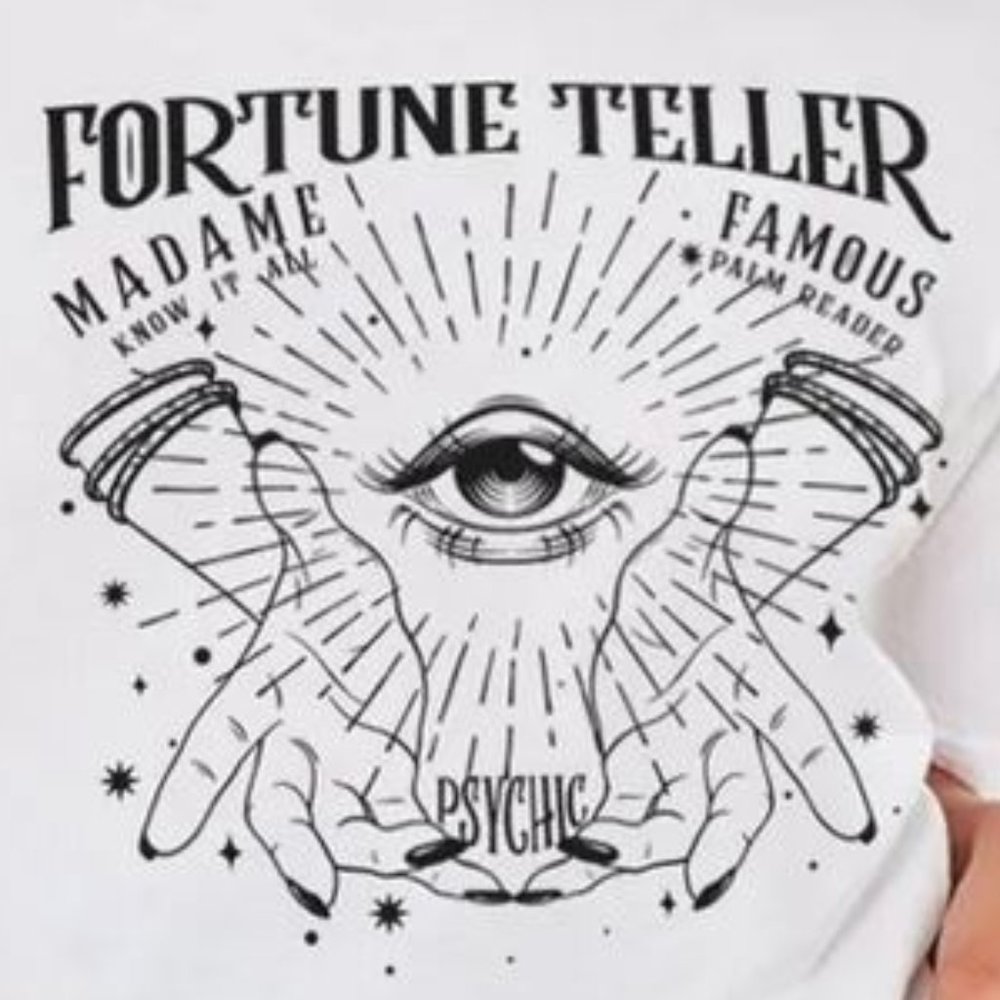 NEW~Gypsy Fortune Teller White T-Shirt - Picture 3 of 4